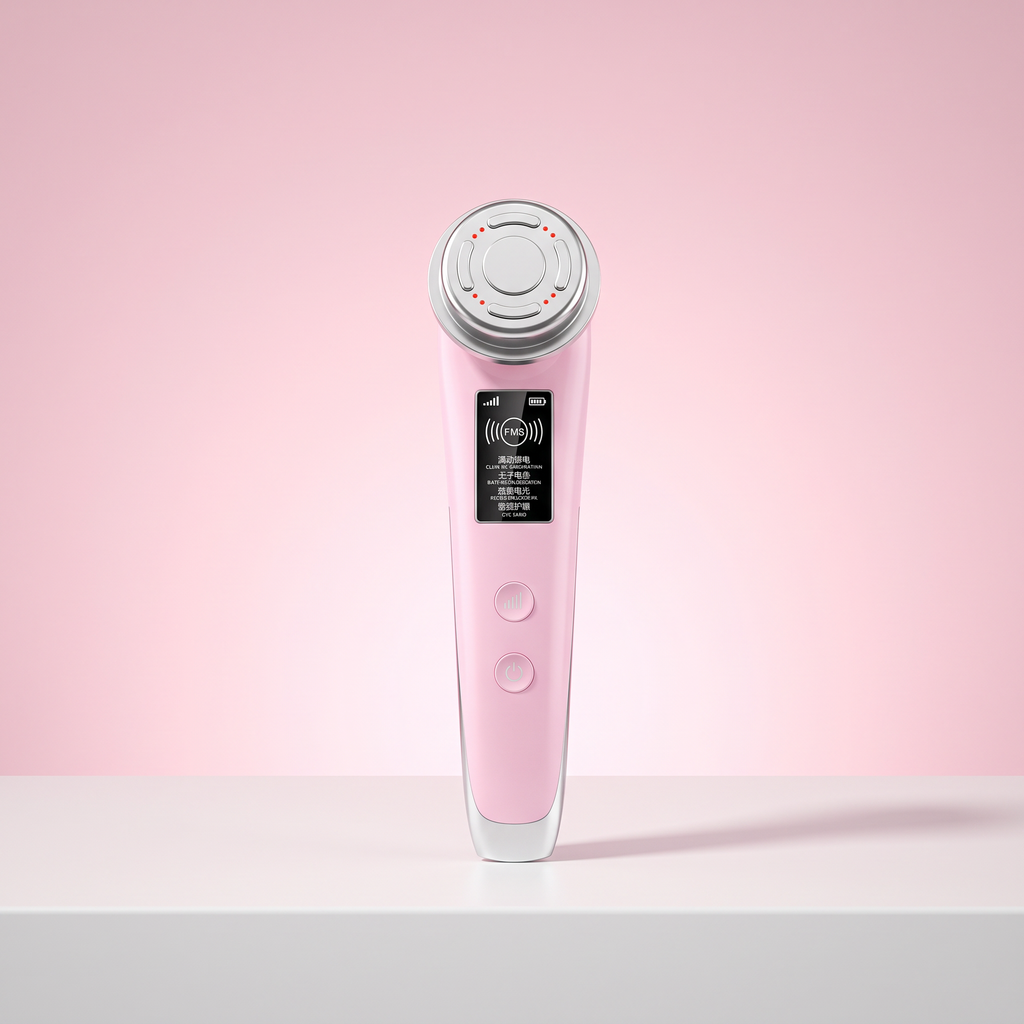 Lumina Glow LED facial massager pink front view