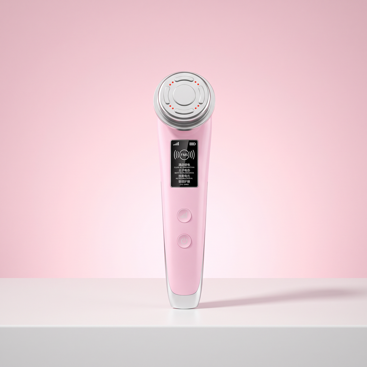 Lumina Glow LED facial massager pink front view